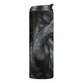 SCHWARZ-BRAUN-WOLF-GEMÄLDE THERMOSBECHER (Nach links gedreht)