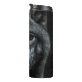 SCHWARZ-BRAUN-WOLF-GEMÄLDE THERMOSBECHER (Nach rechts gedreht)
