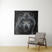 SCHWARZ-BRAUN-WOLF-GEMÄLDE WANDTEPPICH (Beispiel)