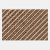 Schwarz-Bräune-Fünf-Streifen-Muster Geschenkpapier Set (Vorderseite 2)