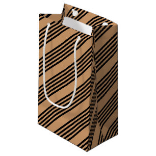 Schwarz-Bräune-Fünf-Streifen-Muster Kleine Geschenktüte