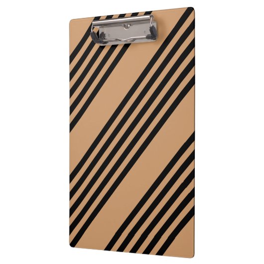 Schwarz-Bräune-Fünf-Streifen-Muster Klemmbrett (Links)