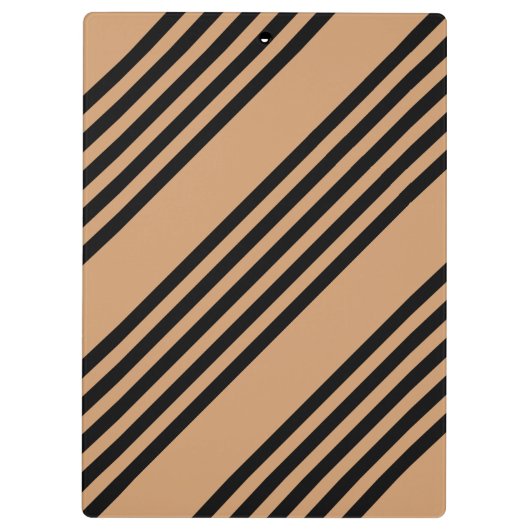 Schwarz-Bräune-Fünf-Streifen-Muster Klemmbrett (Rückseite)