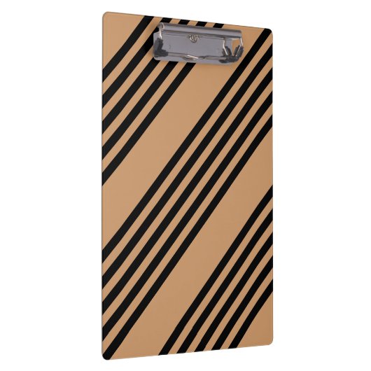 Schwarz-Bräune-Fünf-Streifen-Muster Klemmbrett (Rechts)