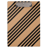 Schwarz-Bräune-Fünf-Streifen-Muster Klemmbrett (Vorderseite)