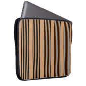 Schwarz-Bräune-Fünf-Streifen-Muster Laptopschutzhülle (Vorne Rechts)