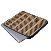 Schwarz-Bräune-Fünf-Streifen-Muster Laptopschutzhülle (Vorne Knopf)