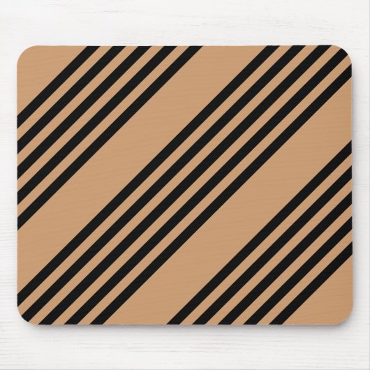 Schwarz-Bräune-Fünf-Streifen-Muster Mousepad (Vorne)