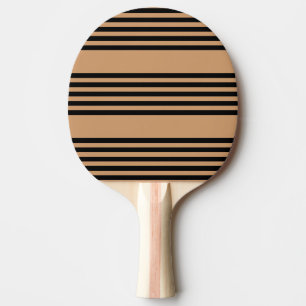 Schwarz-Bräune-Fünf-Streifen-Muster Tischtennis Schläger