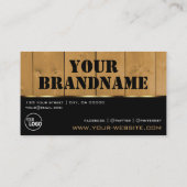 Schwarz-braune Holzkörbe-Logos Visitenkarte (Rückseite)