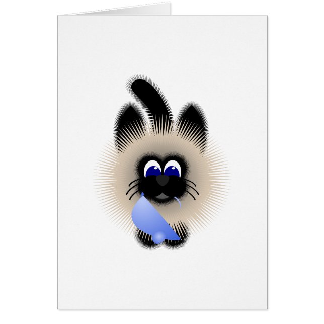 Schwarz-braune Katze mit blass blauer Maus (Vorne)