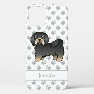 Schwarz-brauner Havanese süßer Cartoon-Hund & Name Case-Mate iPhone Hülle