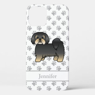 Schwarz-brauner Lhasa Apso süßer Cartoon-Hund & Na Case-Mate iPhone Hülle