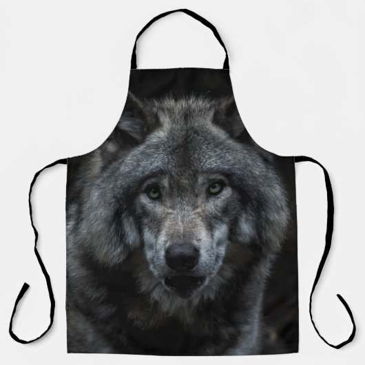 SCHWARZ-BRAUNER WOLF MALEREI SCHÜRZE (Vorderseite)