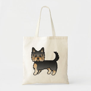 Schwarz-brauner Yorkshire Terrier Yorkie Cartoon-H Tragetasche