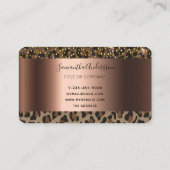 Schwarz-braunes Funkelglas Bronzefolie aus Leopard Visitenkarte (Rückseite)