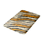 Schwarz-braunes Tiger-Streifenmuster Badematte (Schrägansicht)