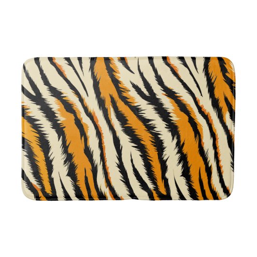 Schwarz-braunes Tiger-Streifenmuster Badematte (Vorderseite)