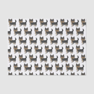 Schwarz-braunes Yorkshire-Terrier-Hündchen-Muster Seidenpapier