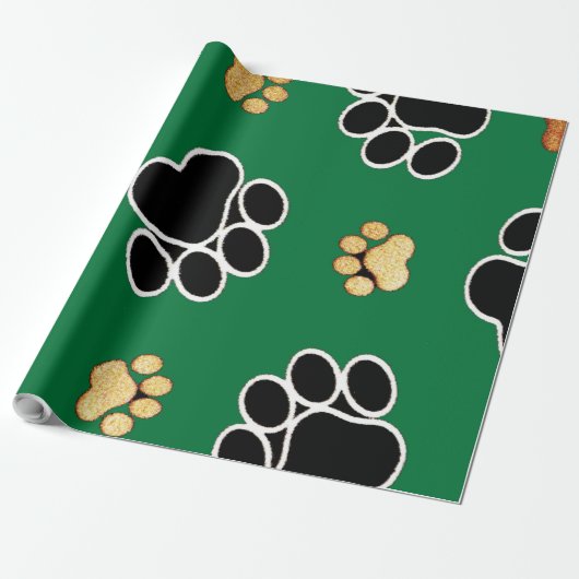 Schwarz-bräunliche Hundekuchen Geschenkpapier (Ungerollt)