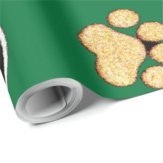 Schwarz-bräunliche Hundekuchen Geschenkpapier (Rolleneckpunkt)