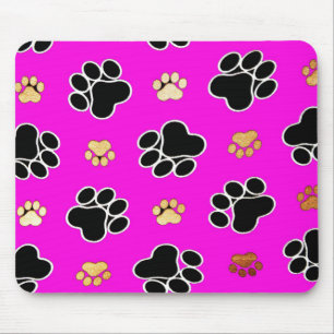 Schwarz-bräunliche Hundekuh druckpink Mousepad