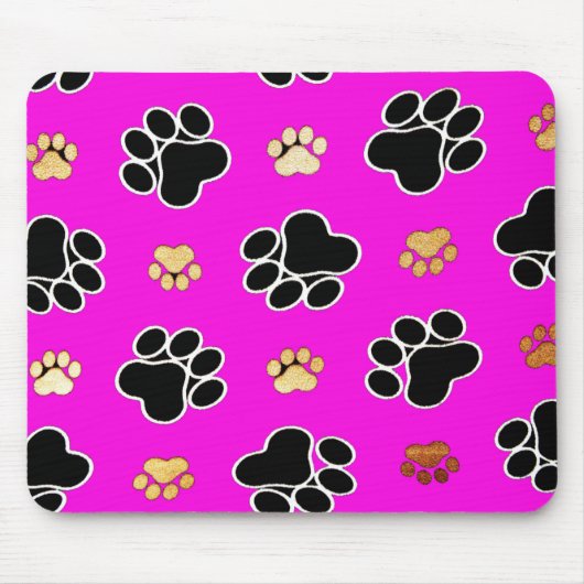 Schwarz-bräunliche Hundekuh druckpink Mousepad (Vorne)