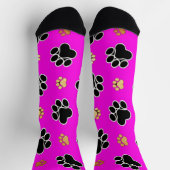 Schwarz-bräunliche Hundekuh druckpink Socken (Oben)