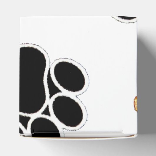 Schwarz-bräunliche Hundekuh, weiß gedruckt Geschenkschachtel (Oben)