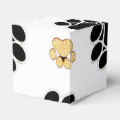 Schwarz-bräunliche Hundekuh, weiß gedruckt Geschenkschachtel (Rückseite)