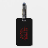 Schwarz-Bright-Rot-Kiss Gepäckanhänger (Rückseite vertikal)