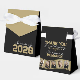 Schwarz & Bronze Gold Foto Collage Filmstreifen Geschenkschachtel