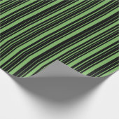 Schwarz-Bud-grüne Streifen Geschenkpapier (Ecke)