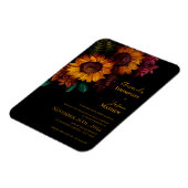 Schwarz Burnt Orange Bloral Hochzeit Einladung Magnet (Linke Seite)