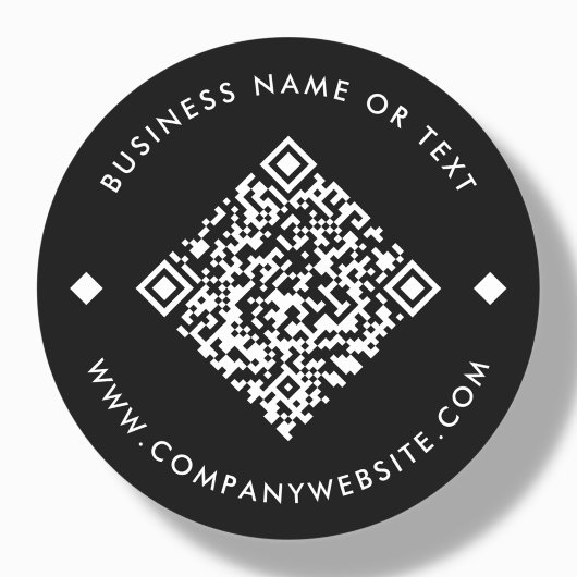 Schwarz | Business Custom QR Code Runder Aufkleber