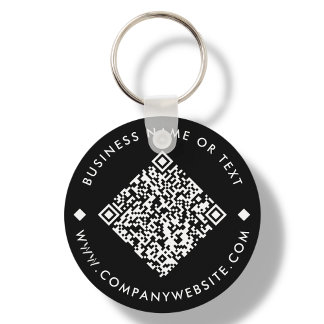 Schwarz | Business Custom QR Code Schlüsselanhänge Schlüsselanhänger