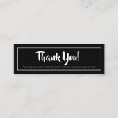 Schwarz | Business Danke Mini Card Mini Visitenkarte (Vorderseite)