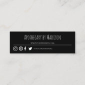 Schwarz | Business Danke Mini Card Mini Visitenkarte (Rückseite)