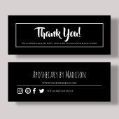 Schwarz | Business Danke Mini Card Mini Visitenkarte