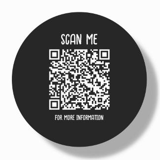 Schwarz | Business QR Code Scannable Runder Aufkleber