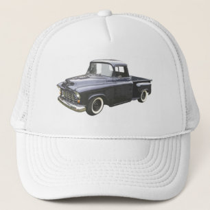 Schwarz-Chevrolet-Lieferwagen 1956 Truckerkappe