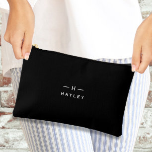 Schwarz-Chic-Monogramm Zubehörtasche