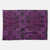 Schwarz chic pink Gradient botanisch Vintag blumen Geschirrtuch (Horizontal)