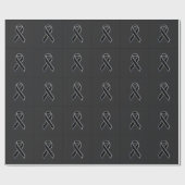 Schwarz-Chrome-Stil-Band-Bewusstsein Geschenkpapier (Flach)