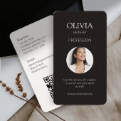 Schwarz-Cream-Elfenbein-Foto-SozialQR-Code Visitenkarte