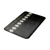 Schwarz-Cream-Weiß-Daisy-Blume akzentriert Badematte (Schrägansicht)