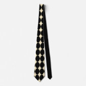 Schwarz-Creme-Design Krawatte (Vorderseite)
