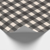 Schwarz-Creme-Karo Buffalo Kariertes Schleifpapier Geschenkpapier (Ecke)