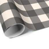 Schwarz-Creme-Karo Buffalo Kariertes Schleifpapier Geschenkpapier (Rolleneckpunkt)