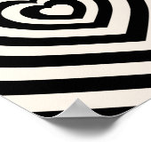 Schwarz-Creme-Weiß-Herz Poster (Ecke)